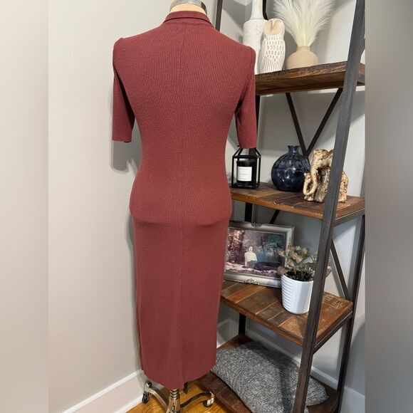 Nation LTD - Dionne Collared Snap Dress Rust Color Women’s SIZE MED - Picture 4 of 14